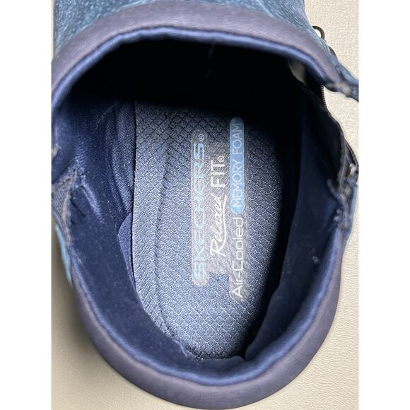 Skechers 49590 Bikers Zappiest Boot Women's size 9.5 Navy Suede Memory Foam - Picture 13 of 14